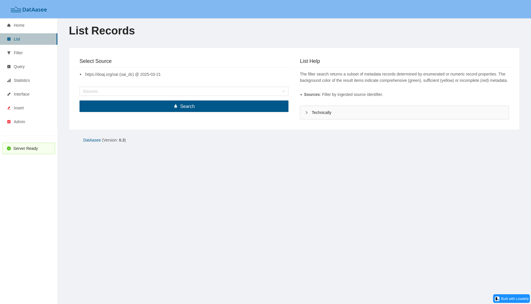 List Screenshot